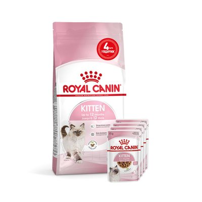 Набор корма для котят Royal Canin Kitten 2 кг + 4 pouch - домашняя птица - masterzoo.ua