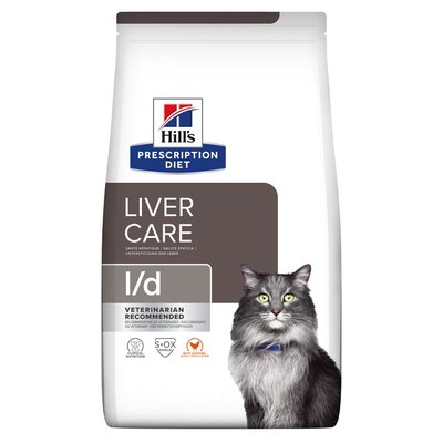 Сухой корм для кошек, при заболеваниях печени Hills Prescription Diet Feline l/d 1,5 кг (домашняя птица) - masterzoo.ua