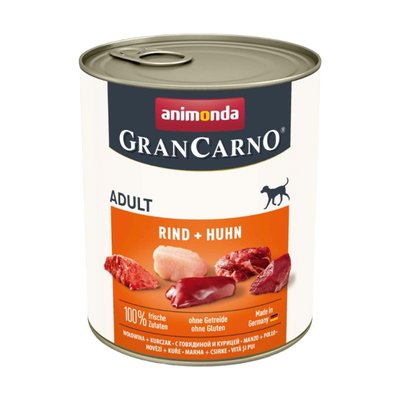 Влажный корм для собак Animonda GranCarno Adult Beef + Chicken | 800 г (говядина и курица) - masterzoo.ua