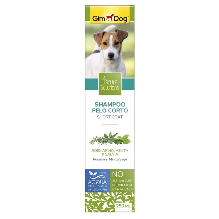 Шампунь для собак GimDog Natural Solution «Rosemary, Mint & Sage» (розмарин, м'ята та шавлія) 250 мл (для короткої шерсті) - masterzoo.ua