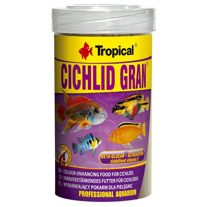 Сухий корм для акваріумних риб Tropical в гранулах «Cichlid Gran» 100 мл (для всіх цихлід) - masterzoo.ua