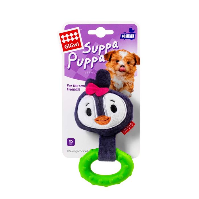 Игрушка для собак Пингвин с пищалкой GiGwi Suppa Puppa 15 см (резина /текстиль) - masterzoo.ua