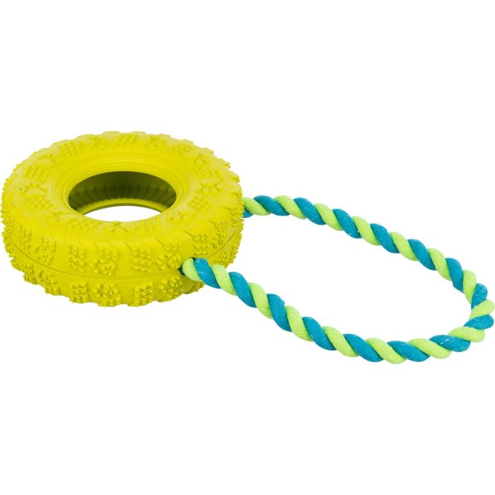 Игрушка для собак Trixie Шина на верёвке 31 см, 15 см (резина) - masterzoo.ua