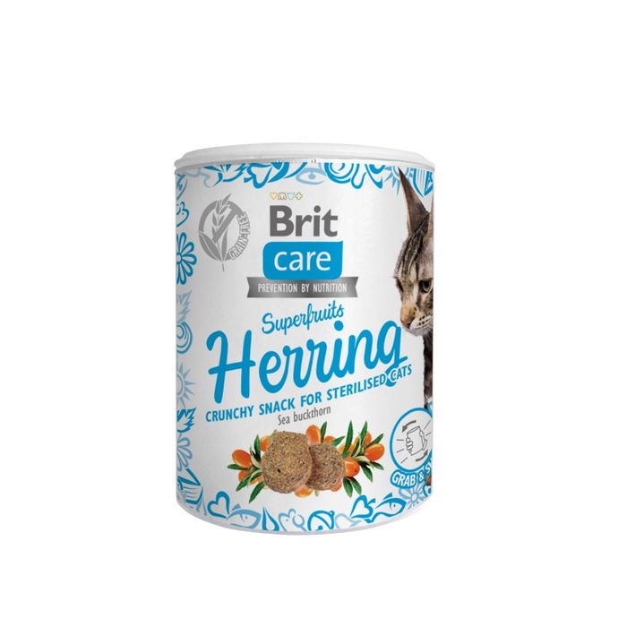 Лакомство для кошек Brit Care Superfruits Herring 100 г - сельдь - masterzoo.ua