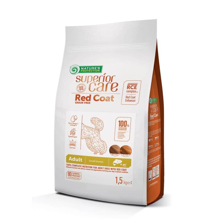 Сухий корм для собак Nature's Protection Superior Care Red Coat Grain Free Adult Small Breeds 1,5 кг - лосось - masterzoo.ua