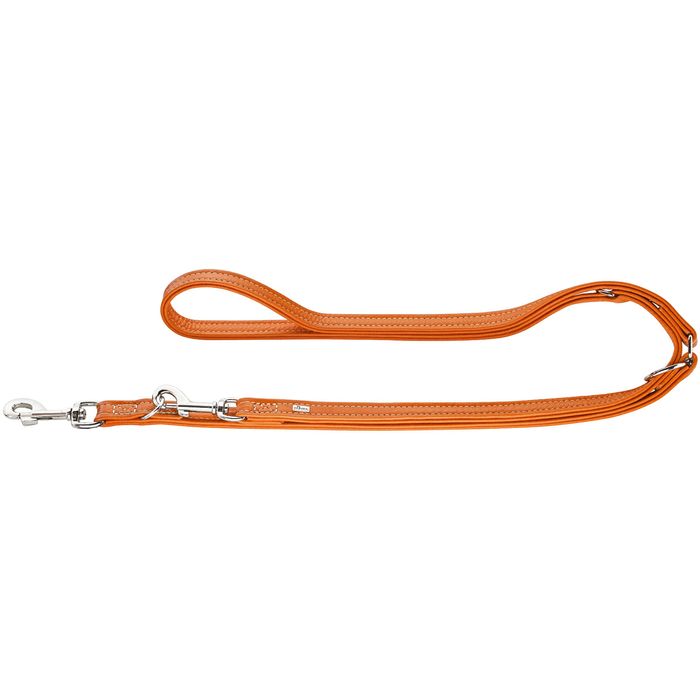 Тренировочный поводок Hunter кожаный «Training leash Cannes» 2 м / 15 мм (оранжевый) - masterzoo.ua
