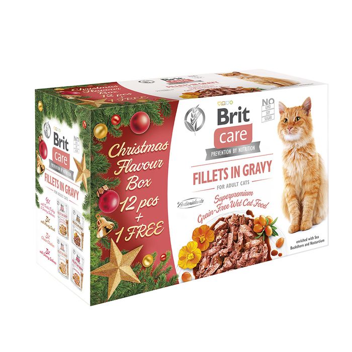 Набор влажного корм для кошек Brit Care Christmas Multipack pouch 85 г / 13 шт - masterzoo.ua