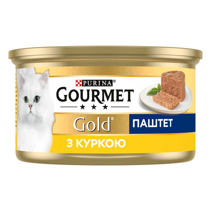 Вологий корм для котів Gourmet Gold Pate Chicken 85 г (курка) - masterzoo.ua