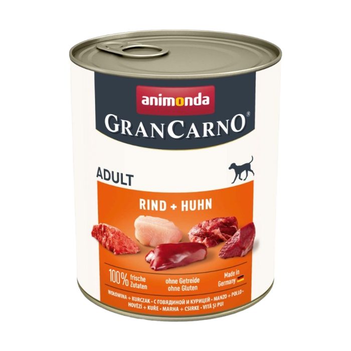Вологий корм для собак Animonda GranCarno Adult Beef + Chicken | 800 г (яловичина та курка) - masterzoo.ua