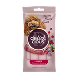 Ласощі для собак Delickcious Creamy Snack 60 г - качка та журавлина - masterzoo.ua