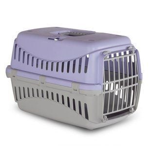 Переноска для котів MP Bergamo Gipsy 2 Large пластикові дверцята 58х38х38 см - бузковий - masterzoo.ua