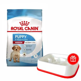 Сухой корм для щенков Royal Canin Medium Puppy 4 кг + миска в подарок - masterzoo.ua