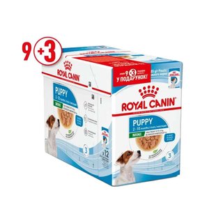 Влажный корм для щенков Royal Canin Mini Puppy Sauce pouch 9+3 шт х 85 г - masterzoo.ua