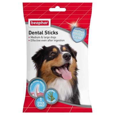 Лакомство для собак Beaphar Dental Sticks M/L 7 шт - masterzoo.ua