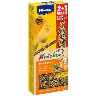 Лакомство для канареек Vitakraft «Kracker Original + Honey & Sesame» 81 г / 3 шт. (мёд и кунжут) - masterzoo.ua