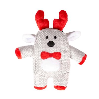 Різдвяна іграшка для собак Duvo+ Олень з пискавкою 24 х 19 х 6 см (плюш) - masterzoo.ua