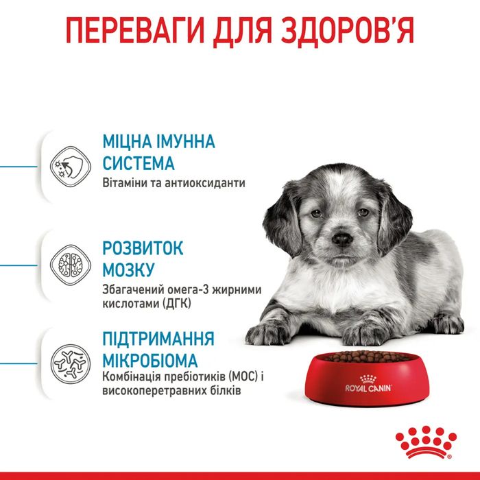 Сухой корм для щенков Royal Canin Medium Puppy 4 кг + миска в подарок - masterzoo.ua