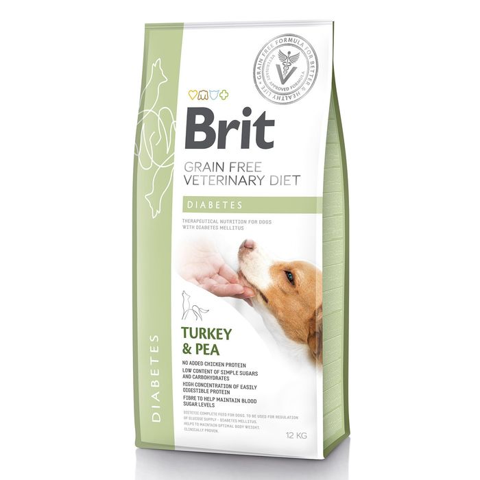 Сухий корм для собак, при цукровому діабеті Brit GF Veterinary Diet Dog Diabetes 12 кг (індичка) - masterzoo.ua