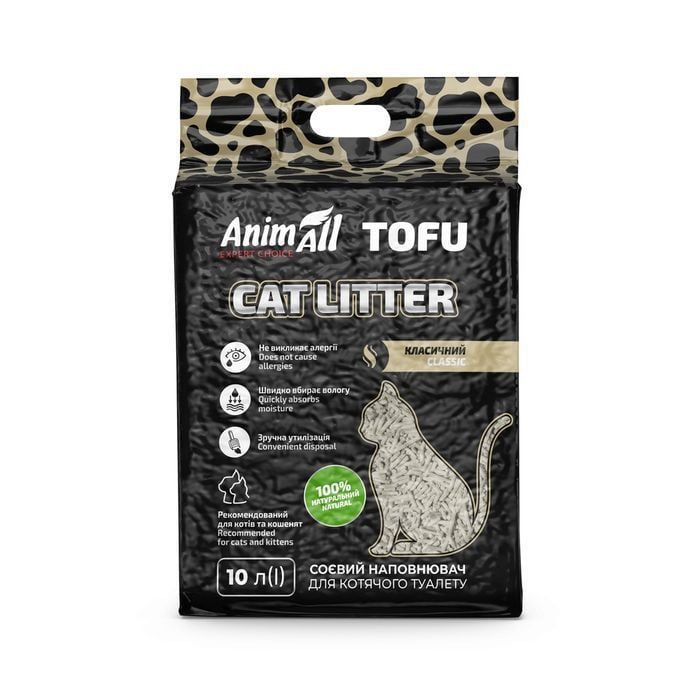 Наполнитель соевый для кошачьего туалета AnimAll Tofu 10 л - классический - masterzoo.ua