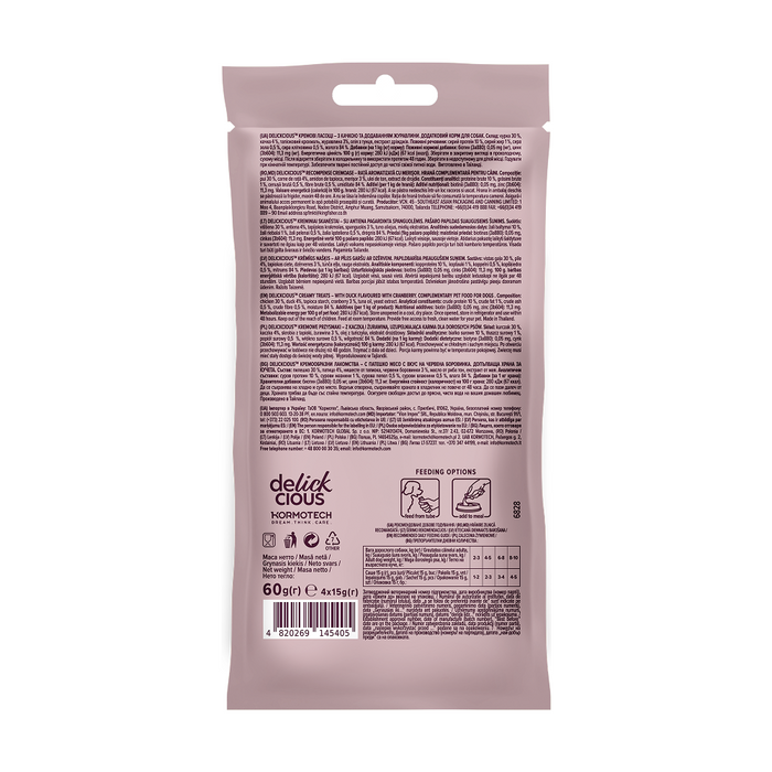 Лакомство для собак Delickcious Creamy Snack 60 г - утка и клюква - masterzoo.ua