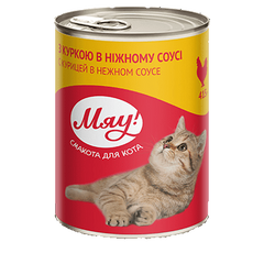 Вологий корм у соусі для дорослих котів МЯУ 415 г (курка) - masterzoo.ua