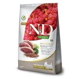 Cухой корм для собак Farmina N&D Quinoa Neutered Adult Mini 7 кг - утка, киноа, брокколи и спаржа - masterzoo.ua