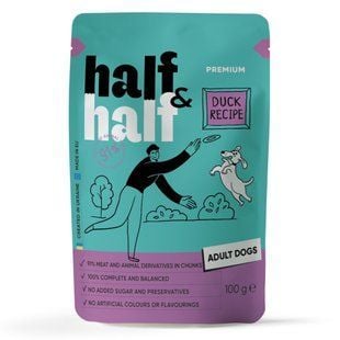 Вологий корм для собак Half&Half Adult 100 г - качка - masterzoo.ua