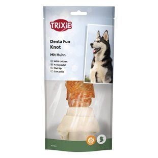 Ласощі для собак Trixie Denta Fun Knots 18 см 1 шт 120 г - курка - masterzoo.ua