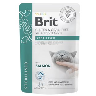 Вологий корм Brit GF VetDiet Care Sterilised pouch 85 г - лосось - masterzoo.ua