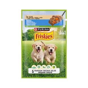 Вологий корм для цуценят Friskies Junior pouch 85 г - курка та морква - masterzoo.ua