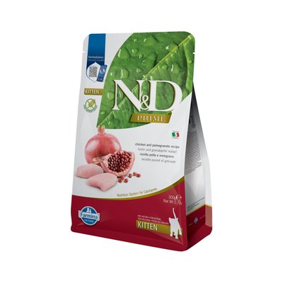 Сухий корм для кошенят Farmina N&D Grain Free Prime 300 г - курка та гранат - masterzoo.ua