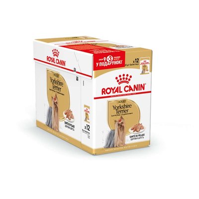 Вологий корм для собак Royal Canin Yorkshire Terrier Adult pouch pouch 85 г, 9+3 шт - домашня птиця - masterzoo.ua