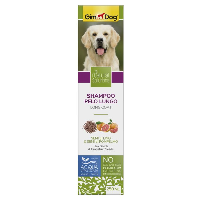Шампунь для собак GimDog Natural Solution «Flax Seeds & Grapefruit Seeds» (насіння льону та грейпфрута) 250 мл (для довгої шерсті) - masterzoo.ua