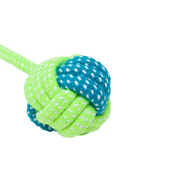 Игрушка для собак MasterZoo Мячик узловой с петлей канатный 26 см - masterzoo.ua