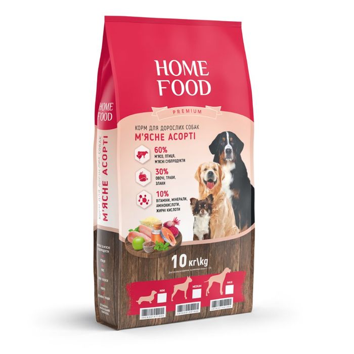 Сухий корм для собак Home Food 10 кг - м'ясне асорті - masterzoo.ua