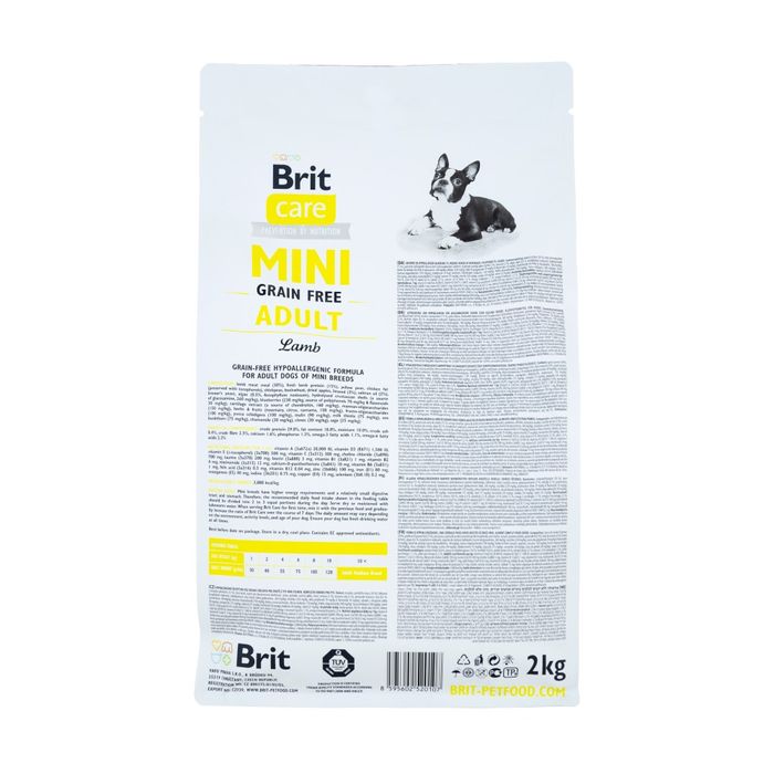 Сухий корм для собак Brit Care Grain Free Mini Adult 2 кг - ягня - masterzoo.ua