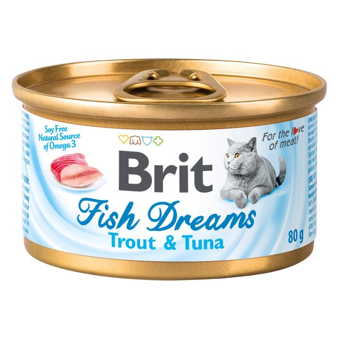 Влажный корм для кошек Brit Fish Dreams 80 г (тунец и форель) - masterzoo.ua