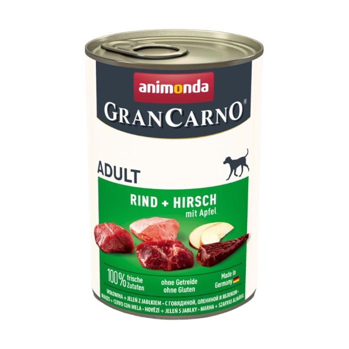 Вологий корм для собак Animonda Gran Carno Adult Beef + Deer with Apple | 400 г (яловичина та оленина) - masterzoo.ua