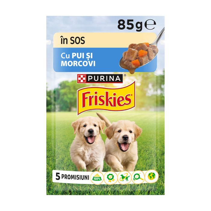 Вологий корм для цуценят Friskies Junior pouch 85 г - курка та морква - masterzoo.ua