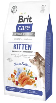 Сухой корм для котят Brit Care Cat Grain Free Kitten Gentle Digestion Strong Immunity 7 кг - лосось - masterzoo.ua