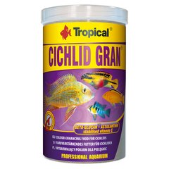 Сухой корм для аквариумных рыб Tropical в гранулах «Cichlid Gran» 1 л (для всех цихлид) - masterzoo.ua