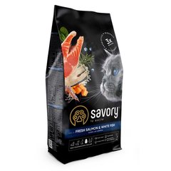 Сухой корм для длинношерстных кошек Savory 2 кг (лосось) - masterzoo.ua
