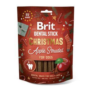 Ласощі для собак Brit Dental Stick Christmas Apple Strudel 7 шт 251 г - яблучний штрудель - masterzoo.ua