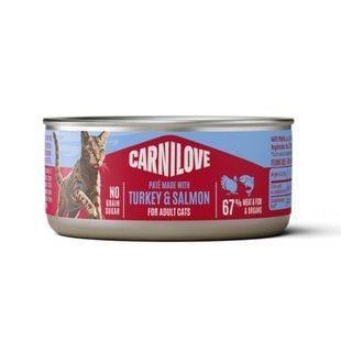 Вологий корм для котів Carnilove Adult Pate 100 г - індичка та лосось - masterzoo.ua