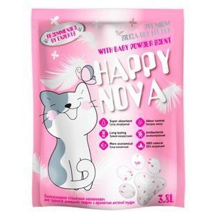 Наполнитель силикагелевый Happy Nova 3,8 л - детская пудра - masterzoo.ua