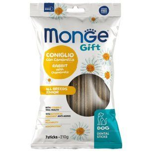 Лакомство для собак Monge Gift All Breeds Senior 210 г - кролик и ромашка - masterzoo.ua
