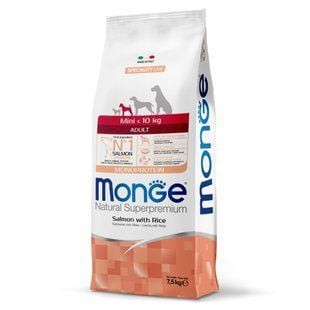 Cухой корм для собак Monge Monoprotein Mini Adult 7,5 кг - лосось и рис - masterzoo.ua