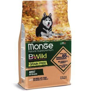 Cухий корм для собак Monge Bwild Grain Free 2,5 кг - лосось - masterzoo.ua