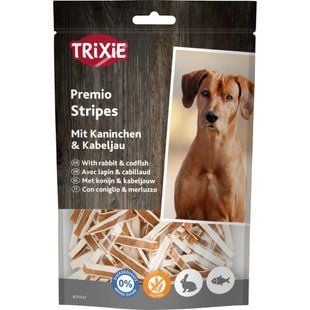 Ласощі для собак Trixie Premio Stripes 100 г - кролик та тріска - masterzoo.ua