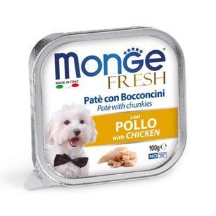 Влажный корм для собак Monge Fresh 100 г - курица - masterzoo.ua